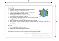 Instructions for a World Showcase Challenge game with a scratch-off card design.