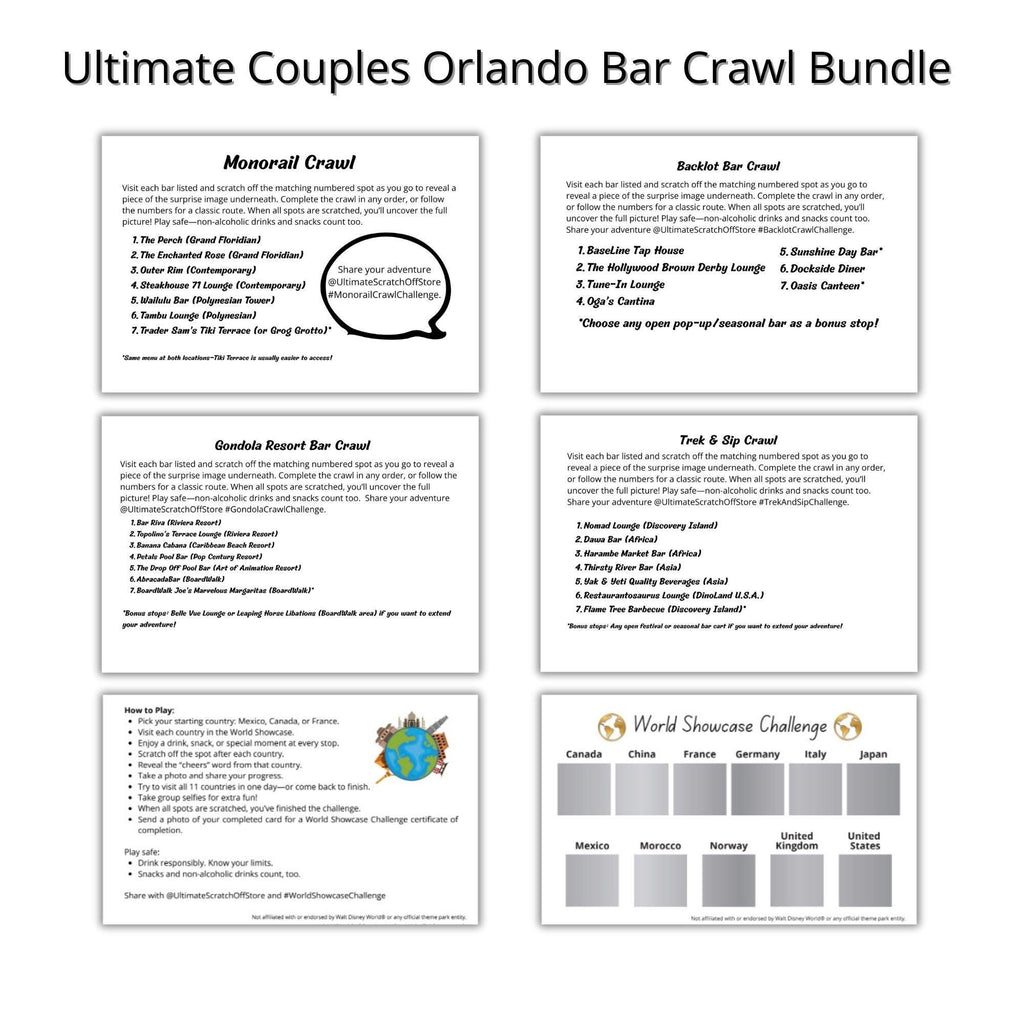Ultimate Couples Bar Crawl Bundle (10-Card Set)