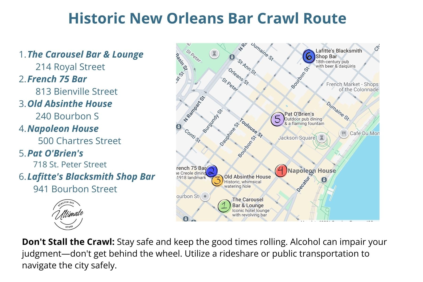 The "NOLA History on Tap" Scratch-Off Bar Crawl (4-Pack)