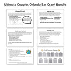 Sheet with text and graphics related to an Orlando bar crawl bundle