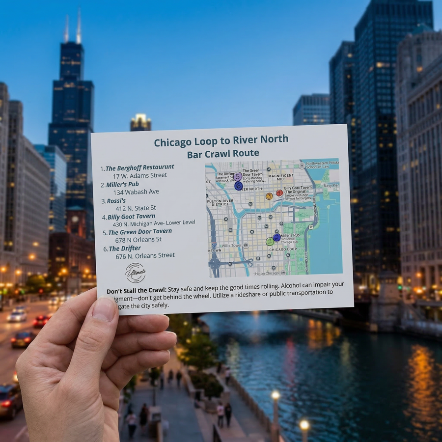 Windy City Chicago Bar Crawl (1, 2 or 3 Cards)