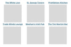 List of restaurant names on a gray background